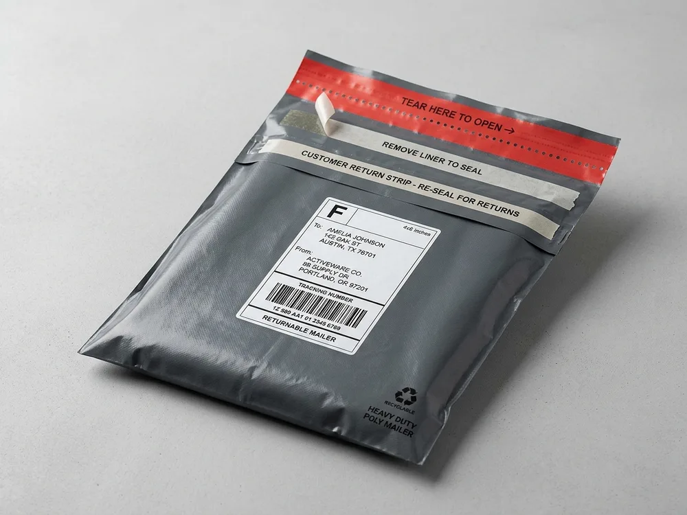 Double-Strip Returnable Shipping Bag - Factory Direct GRS 4.0 PCR Plastics Packaging Solution for E-Commerce & Express Logistics